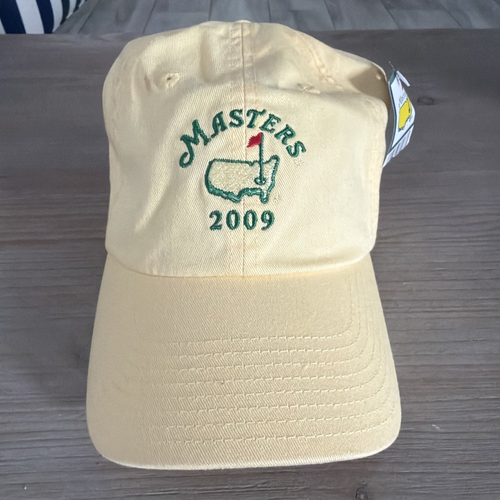 2009 Masters Yellow Adjustable Golf Hat New With Tag The Masters 2009 Tournament